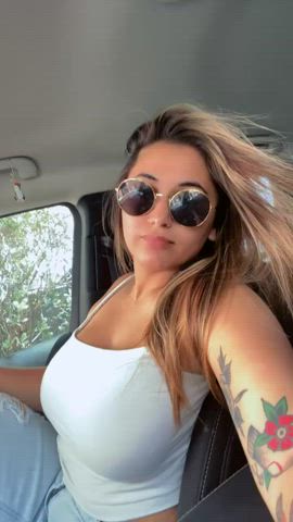 big tits brunette public tattoo clip