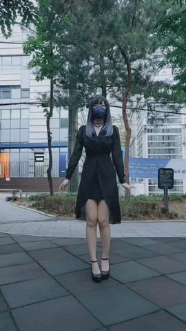 asian cute dancing korean model clip