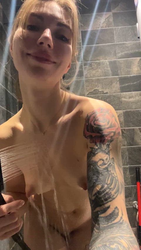 cute milf shower girls-showering clip