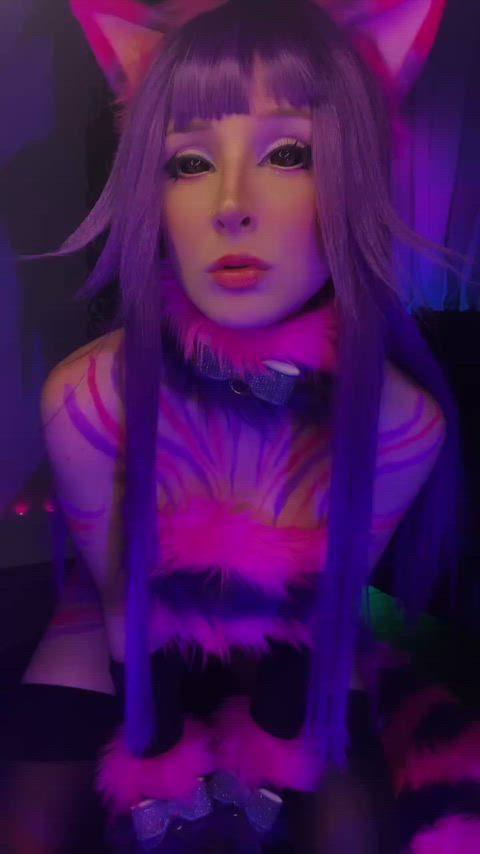 catgirl cosplay cute drool furry petplay petite spit tease tongue clip