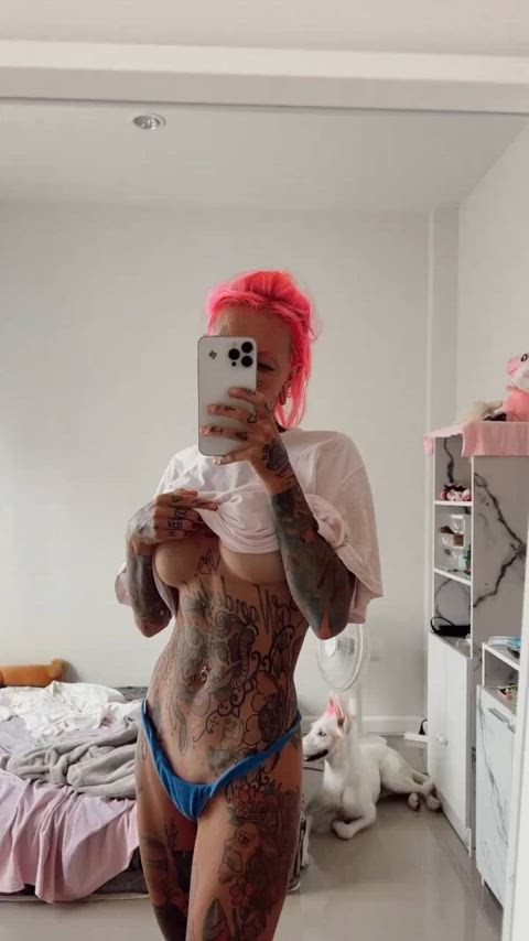 big tits boobs exhibitionist fake tits goddess huge tits onlyfans pretty tattoo clip