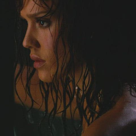 celebrity female jessica alba shower clip