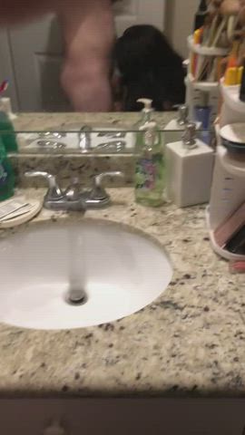 Bathroom Blowjob Throat clip