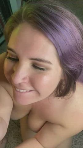 blowjob blue eyes cum in mouth cum swallow cumshot eye contact facial clip
