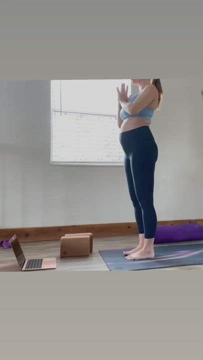 Pregnant Redhead Yoga clip