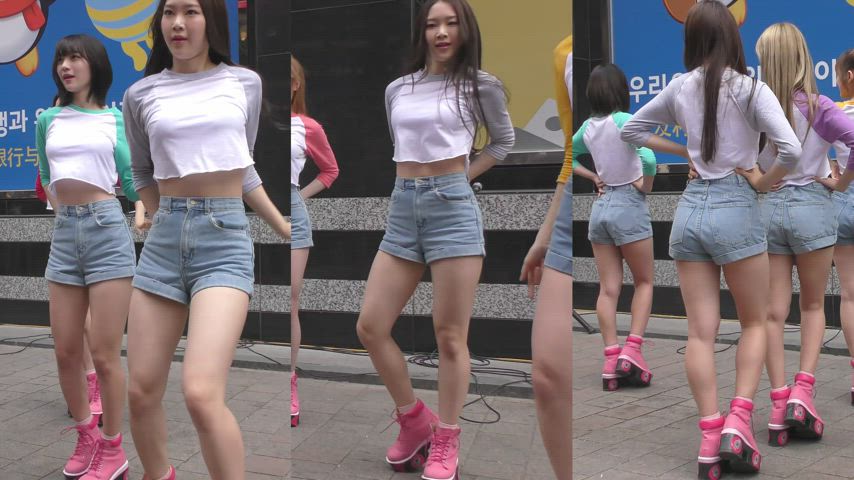 asian ass jean shorts korean legs shorts clip