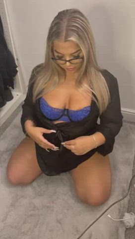 blue british lingerie tease teasing clip