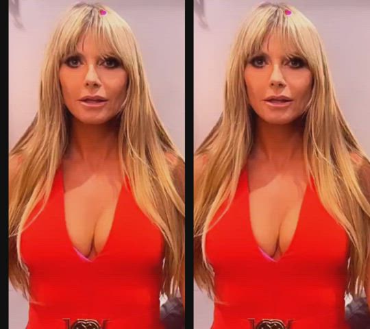 bouncing tits cleavage heidi klum clip