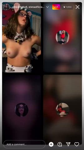 cosplay flashing glasses natural tits white girl clip