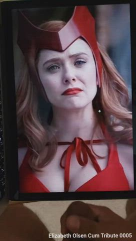 celebrity cumshot elizabeth olsen tribbing tribute clip