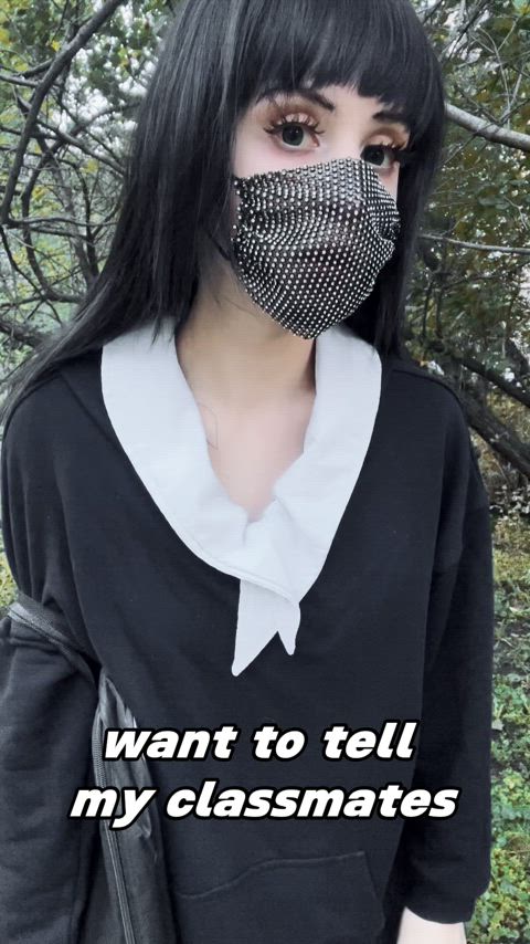 How about a schoolgirl with a plug up her ass?