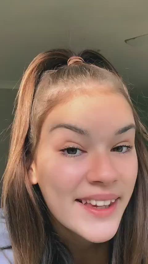 brunette dancing homemade teen tiktok clip