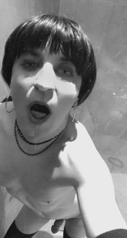 cock femboy licking little dick sissy small tits trans clip