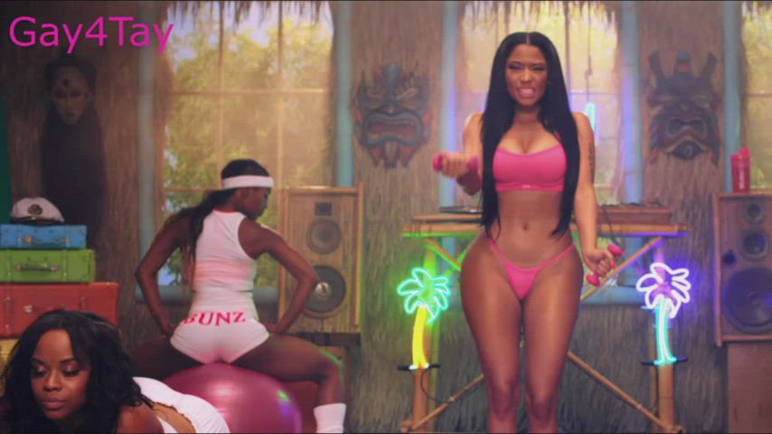 celebrity fake ass hypnosis nicki minaj sex doll thong workout clip