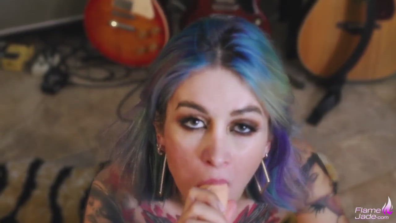 Close Up Dildo Facial Solo clip
