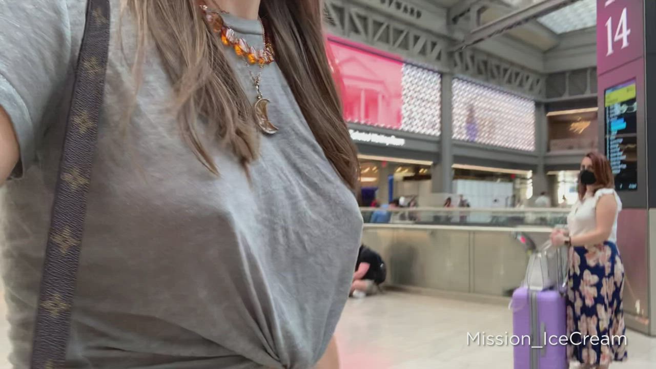 Braless Jiggling Public clip