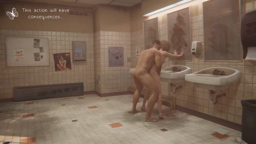 bathroom exhibitionist forced nsfw public sfm standing doggy clip