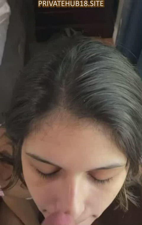 blowjob brunette cum cumshot facial teen tiktok tits clip