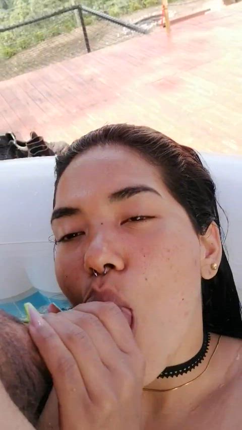 amateur big dick blowjob onlyfans outdoor pool sucking wmbf clip