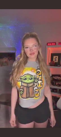 blonde bouncing tits nsfw naked nerd nude onlyfans tits white girl clip