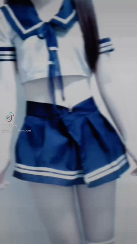 asian cosplay costume cute japanese kawaii girl schoolgirl small nipples small tits