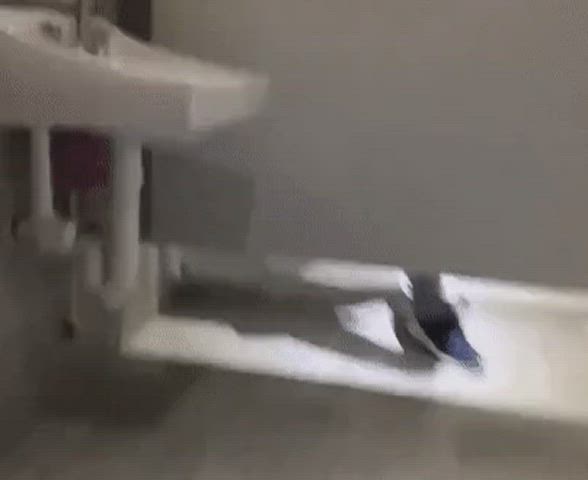 caught gay jerk off public toilet clip