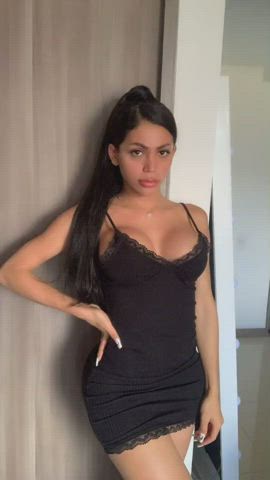 colombian cute dress eye contact trans clip