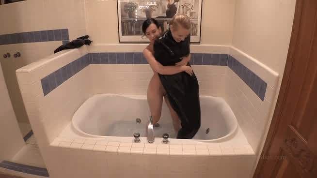 bathtub bondage latex rubber clip
