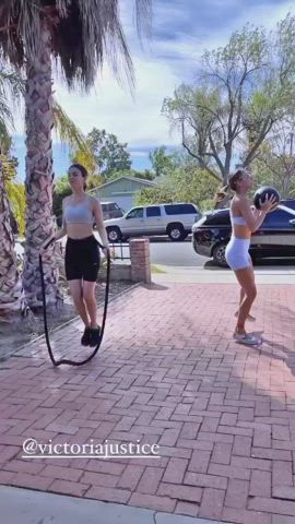 Spandex Victoria Justice Workout clip