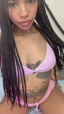 ebony sensual skinny small tits tattoo teen teens tits clip