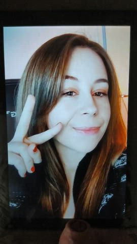 brunette celebrity cum cumshot facial gamer girl tribute clip