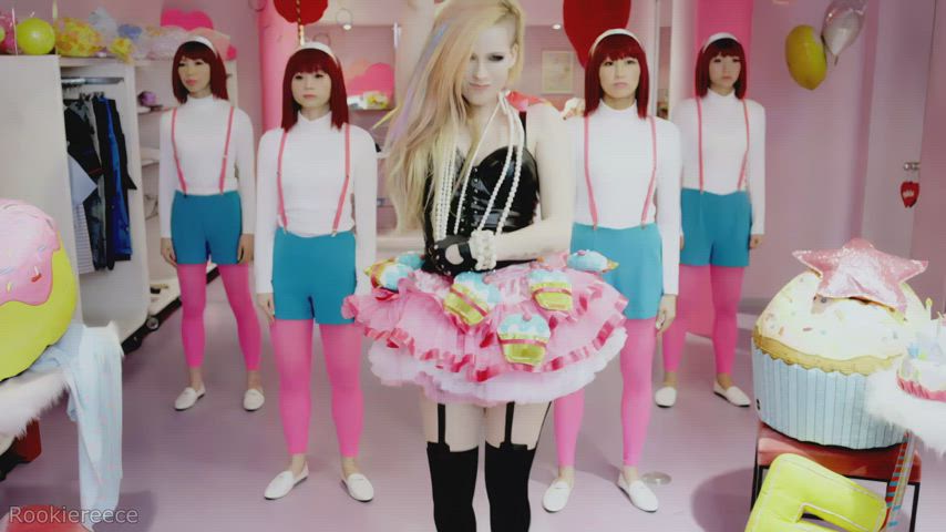 avril lavigne blonde celebrity nylons clip
