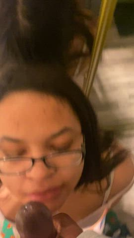 bbc blowjob cum cumshot glasses latina nsfw clip