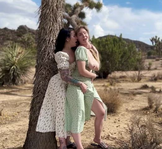 lena paul lesbian lesbians outdoor clip
