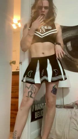 chastity cheerleader goth tease clip