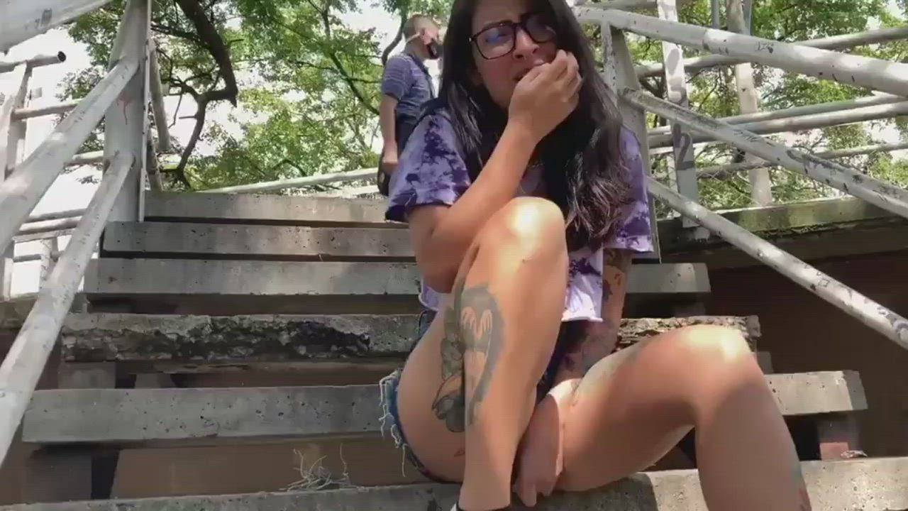 Being naughty in public!
