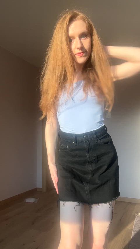 A beautiful skirt needs a beautiful tiny thong π€€