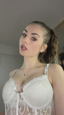 big tits british cleavage lingerie pale perky seduction teen tiktok clip