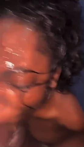 Ebony Ebony Couple Face Fuck Messy Rough Sloppy Throat Fuck Porn GIF by theonlyone999