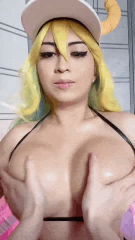 Big Tits Blonde Cosplay Cute Groping clip