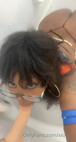 Blowjob Cosplay Dildo Ebony Thick clip