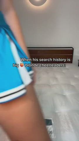 blonde cheerleader cosplay panties silk skirt tiktok r/tiktits r/titsworship clip