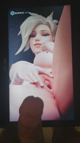3d cum cumshot hentai jerk off male masturbation overwatch tribute clip