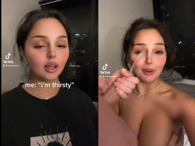 cumshot facial facial expression tiktok r/tiktits clip