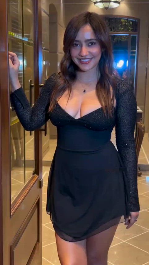 Can't get over this sl#tty black dress look of Neha Sharma