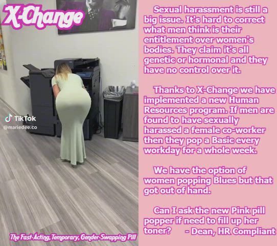 blonde busty coworker office xchange x-change clip