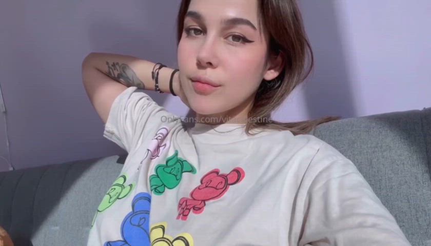 brunette colombian latina onlyfans tease teasing tits clip
