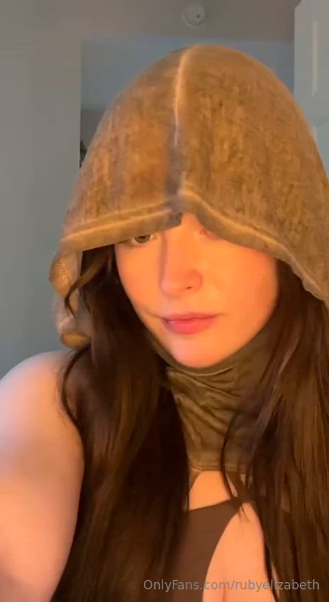 cosplay muscular girl flexing clip