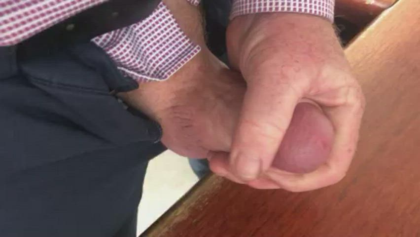 Cumshot Male Masturbation Office Thick Cock clip