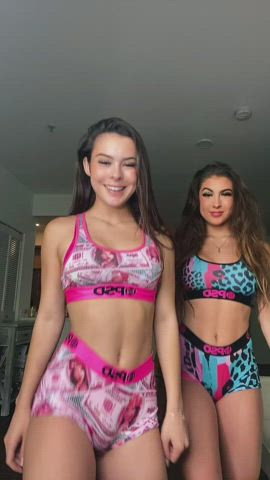 brunette dancing tiktok clip
